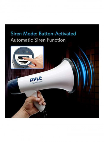 Megaphone Speaker With Built-in Siren PMP45R White/Black
