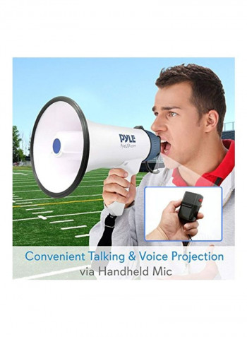 Megaphone Speaker With Built-in Siren PMP45R White/Black