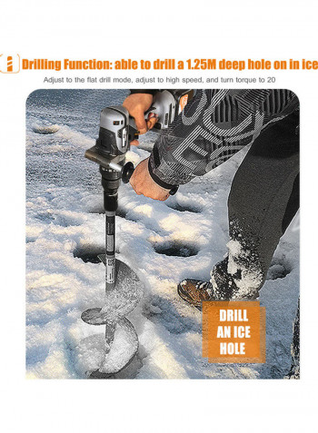 Electric Cordless Drill with 2 Pack Battery Grey 40 x 10 x 31cm