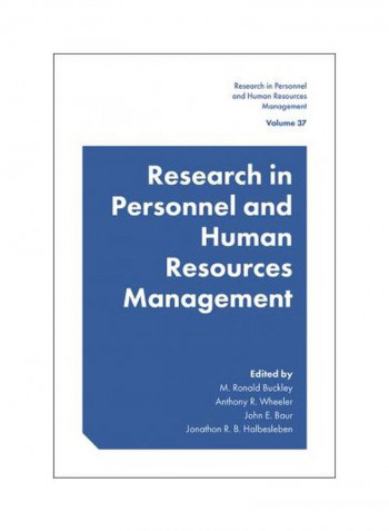 Research In Personnel And Human Resources Management Hardcover