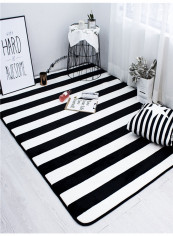 Stripes Mat Black/White 190x190centimeter