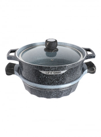 Die Cast Aluminium 9 Pieces Cookware Set Blue 32cm