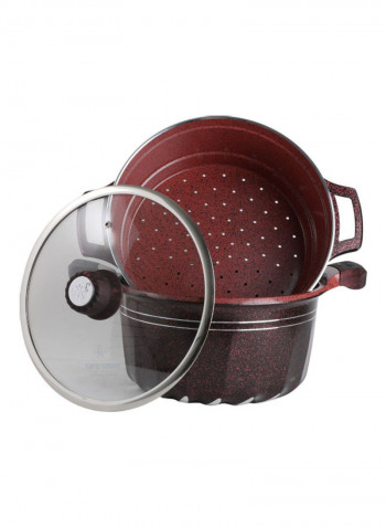 Die Cast Aluminium 9 Pieces Cookware Set Red 32cm