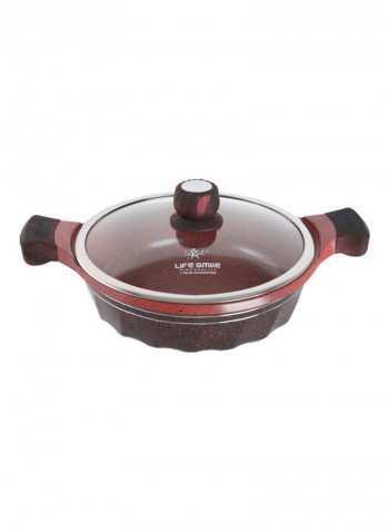 Die Cast Aluminium 9 Pieces Cookware Set Red 32cm