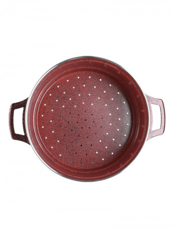 Die Cast Aluminium 9 Pieces Cookware Set Red 32cm