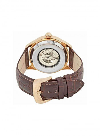 Men's Leather Strap Analog Watch LP-10660A-RG-01-BRW