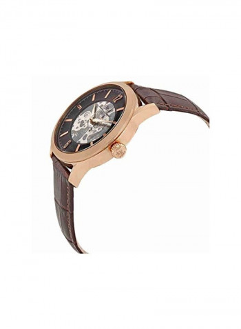 Men's Leather Strap Analog Watch LP-10660A-RG-01-BRW