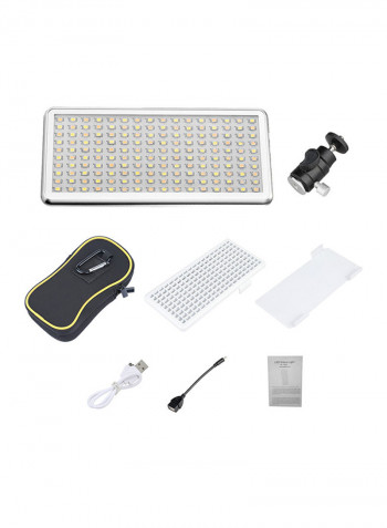 Portable LED Video Light Lamp Panel Silver/Grey