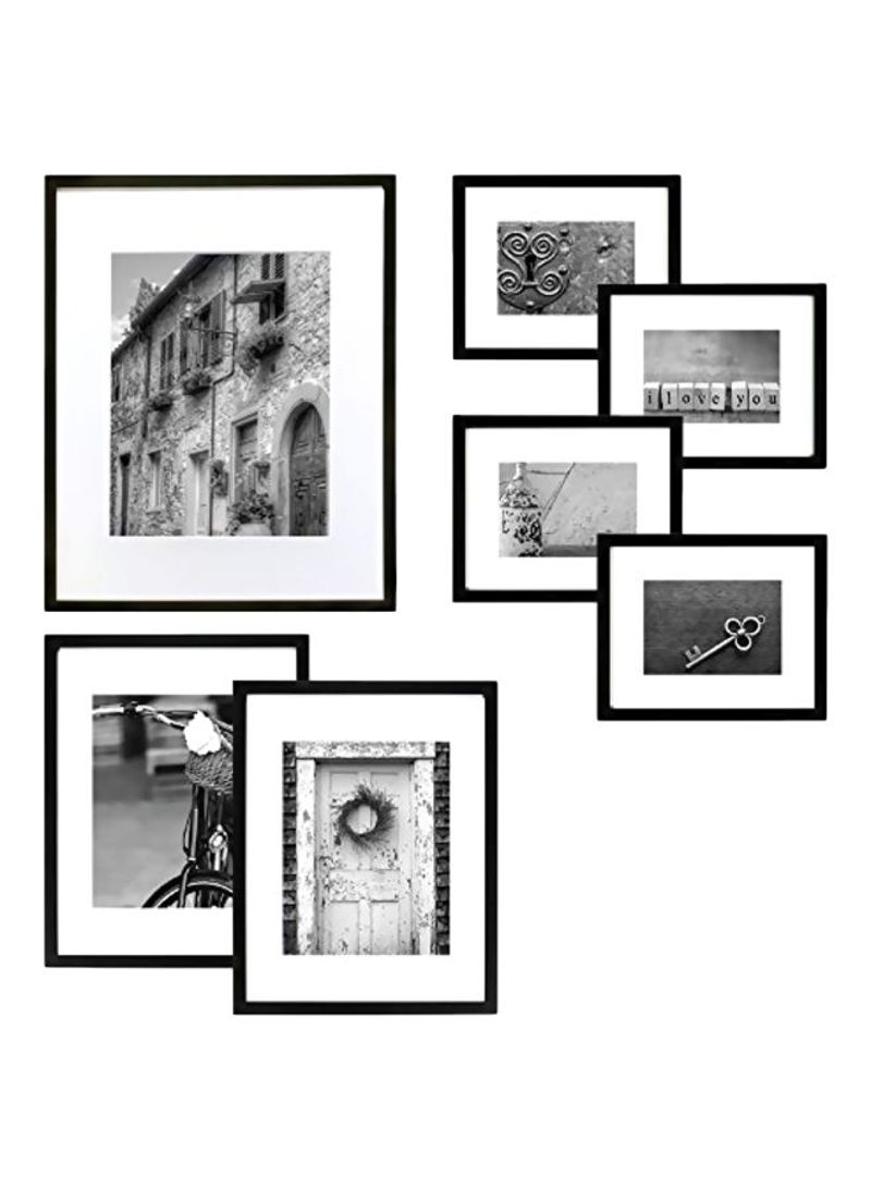 7-piece Decorative Picture Frame Set Black/White
