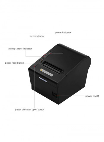 Automatic Paper Cutting Thermal Receipt Printer Black