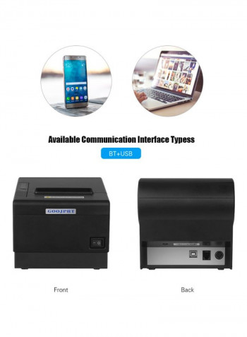 Automatic Paper Cutting Thermal Receipt Printer Black
