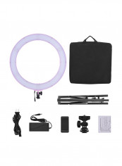 Bi-color Dimmable LED Ring Light Set Black/Pink