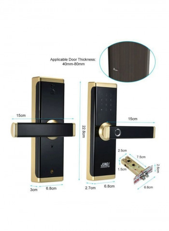 Wireless Remote Control Lock Black/Gold 22.2centimeter
