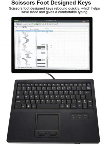 Wired Keyboard With Touchpad Black