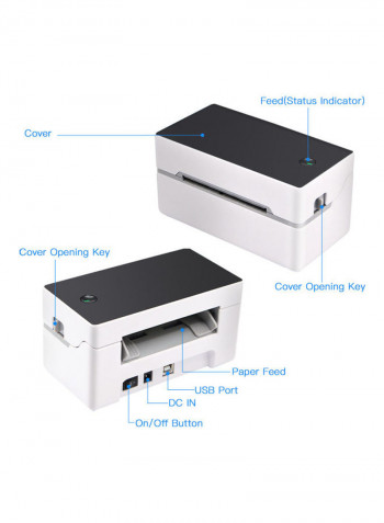 Desktop Label Printer White/Black