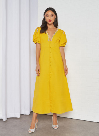 Embellished Dress Yellow