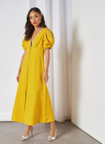 Embellished Dress Yellow