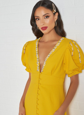 Embellished Dress Yellow