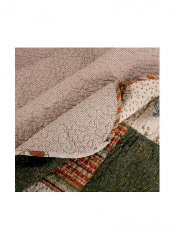 3-Piece Quilt Set Grey/Beige/Brown Queen