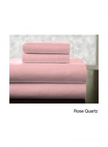 4-Piece Cotton Flannel Deep Pocket Sheet Set Rose Quartz King