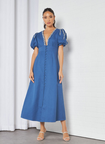 Embellished Dress Blue