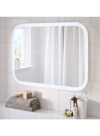 Mirror With Integrated Lighting White 80x60centimeter