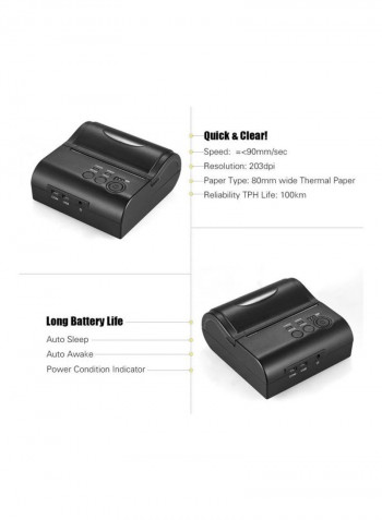 POS-8001DD Thermal Printer (UK Plug) Black