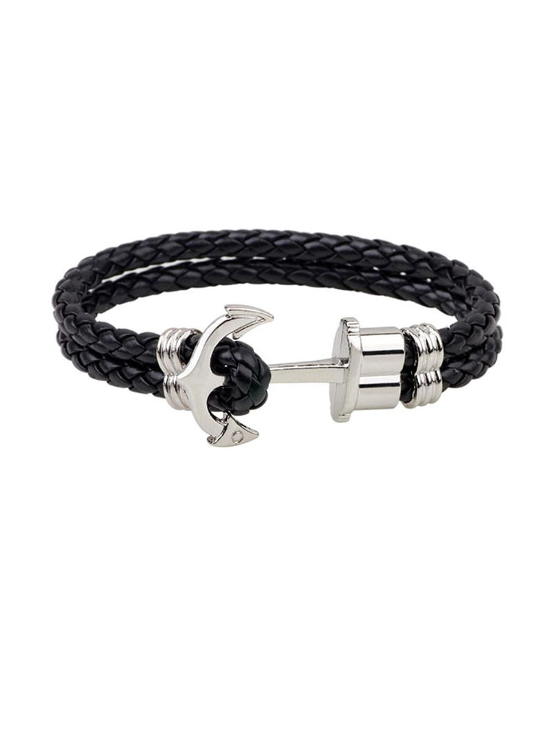 Anchor Serpentine Leather Bracelet