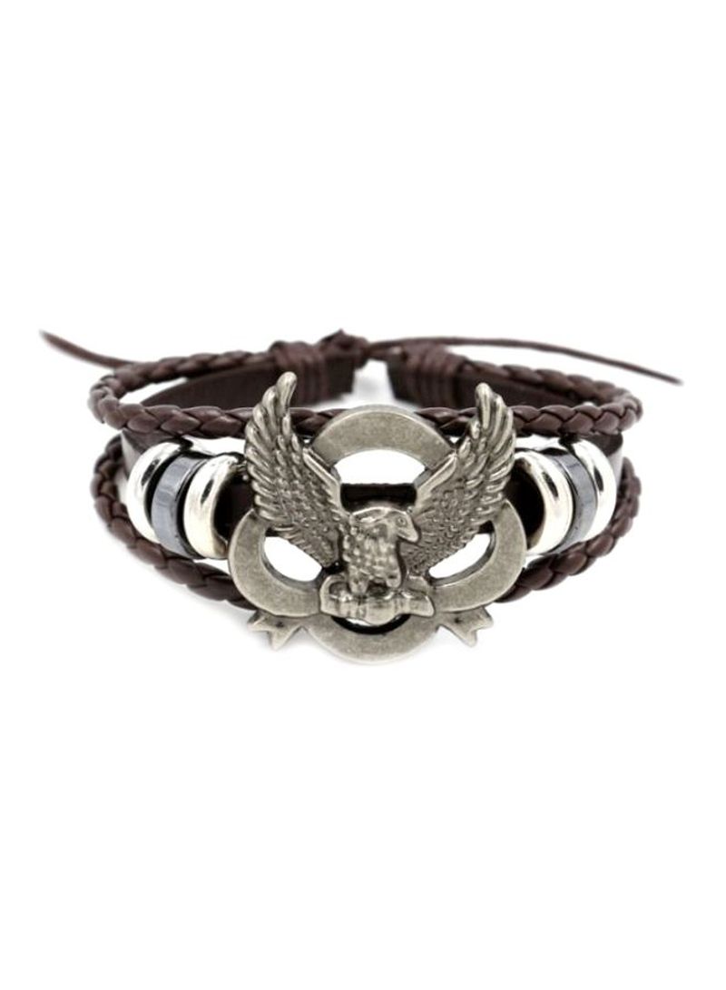 Leather Retro Eagle Beaded Bracelet