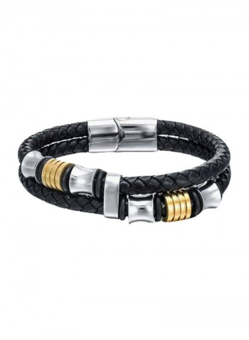 Braided Leather Wrap Bracelet