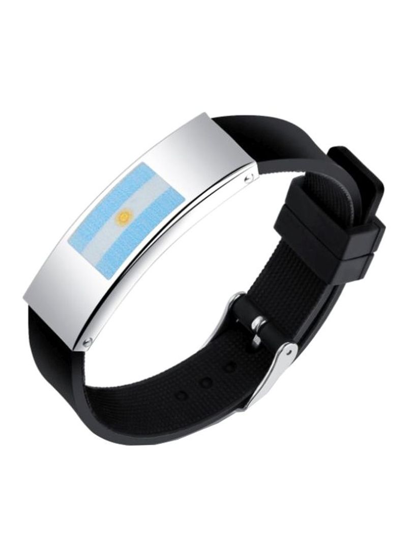 Alloy With Silicone Argentina Flag Printed Bracelet