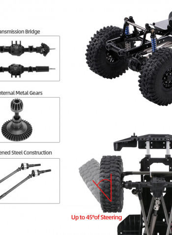 313mm SCX10 II Chassis Frame With Tries For 1/10 AXIAL 90046 90047 RC Crawler 42.7 X 13.8 X 22.4cm