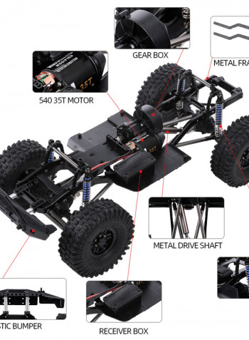 313mm SCX10 II Chassis Frame With Tries For 1/10 AXIAL 90046 90047 RC Crawler 42.7 X 13.8 X 22.4cm