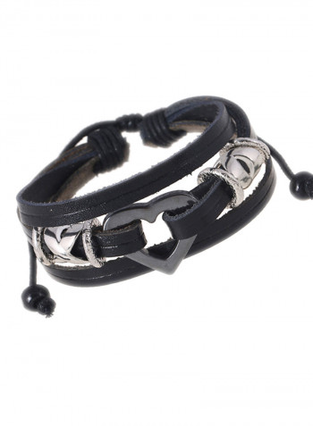 Leather Heart Bracelet