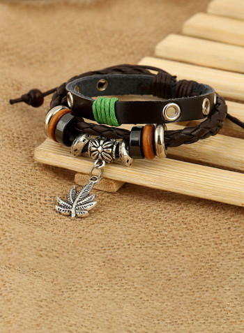 Leather Maple Leaf Bracelet