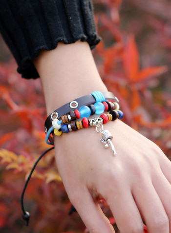 Leather Beaded Bracelet