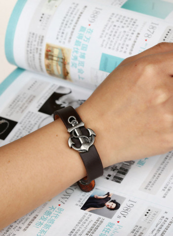 Leather Anchor Bracelet