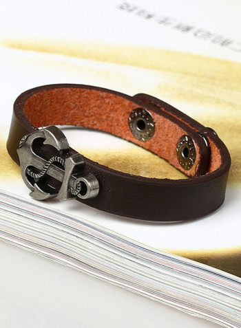 Leather Anchor Bracelet