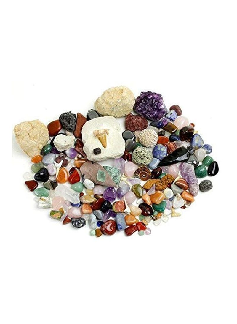125-Piece Educational Rock, Mineral And Fossil Collection Activity Kit