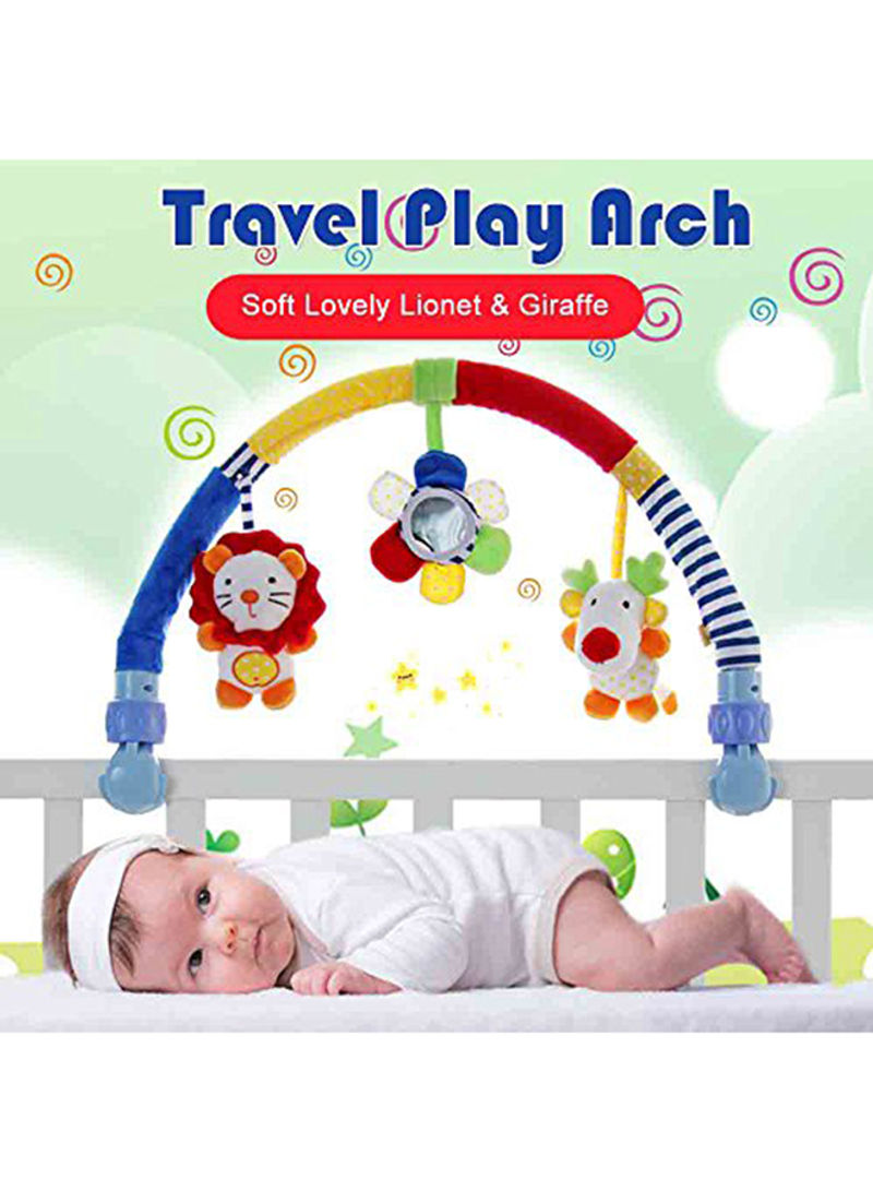 Baby Travel Play Arch Stroller Crib Pram Activity Bar With Rattle Squeak
