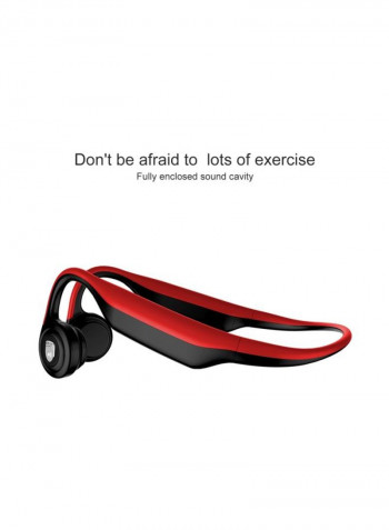 ES-368 Bluetooth Bone Conduction On-Ear Earphones With Mic Red