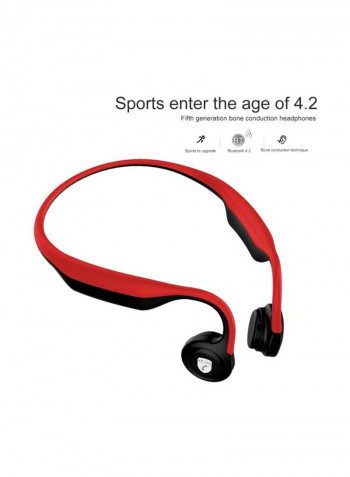 ES-368 Bluetooth Bone Conduction On-Ear Earphones With Mic Red