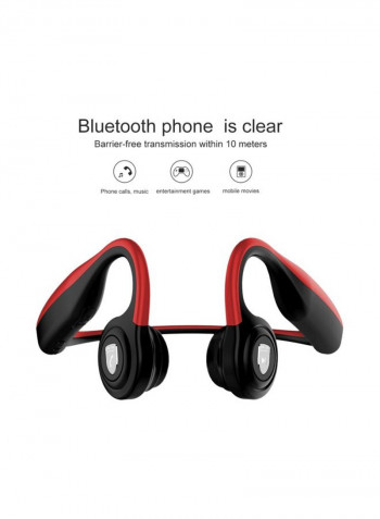 ES-368 Bluetooth Bone Conduction On-Ear Earphones With Mic Red
