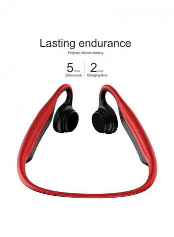 ES-368 Bluetooth Bone Conduction On-Ear Earphones With Mic Red