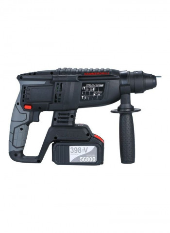 21V Brushless Heavy Duty Cordless 4 Function Rotary Hammer Drill Kit with Two 4.0Ah Battery and Carry Box Black/Red
