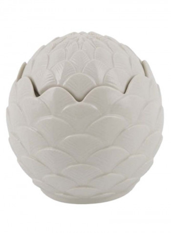 Peacock Scented Candle Opaque White 12 x 11cm