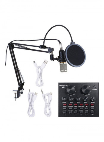 Multifunctional Live Sound Card And Suspension Microphone Kit