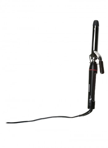 Professional Titanium Spring Curling Iron أسود/فضي
