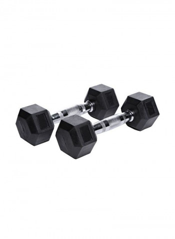 Pair Of Rubber Hex Dumbbells 25kg