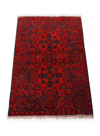 Al Fuad Beautiful Vegetable Dyed Caucasian Afghan Woollen Rug Multicolour 2.5x4feet